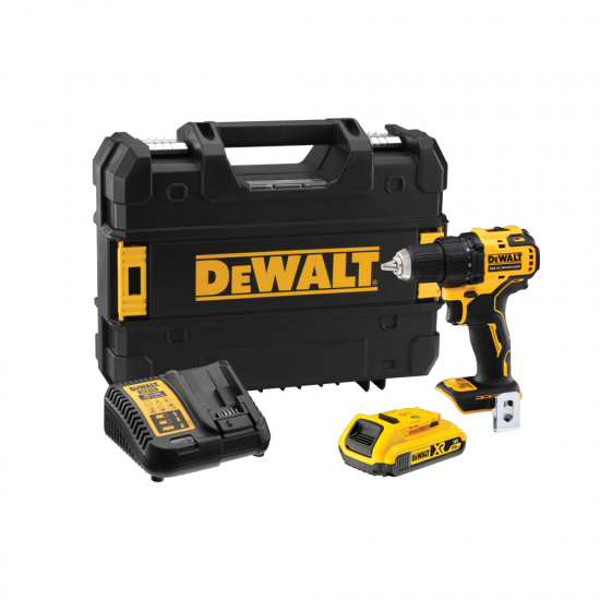 Акумулаторен винтоверт, безчетков DEWALT DCD708D1T с батерия 2 ah, зарядно и куфар