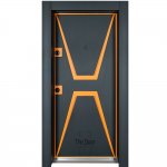 Блиндирана врата Star TD 502 PVC черно оранжево