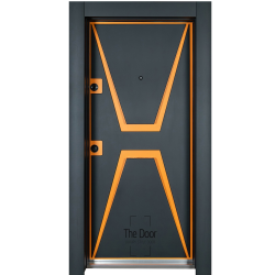 Блиндирана врата Star TD 502 PVC черно оранжево