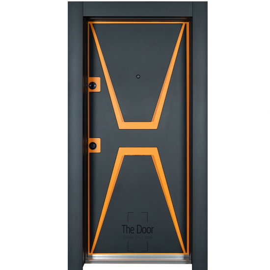 Блиндирана врата Star TD 502 PVC черно оранжево Блиндирана врата Star TD 502 PVC черно оранжево