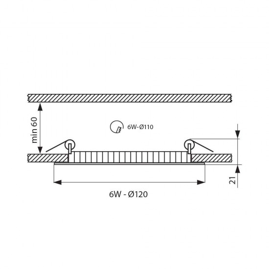 Led панел este led 6w wh/cl