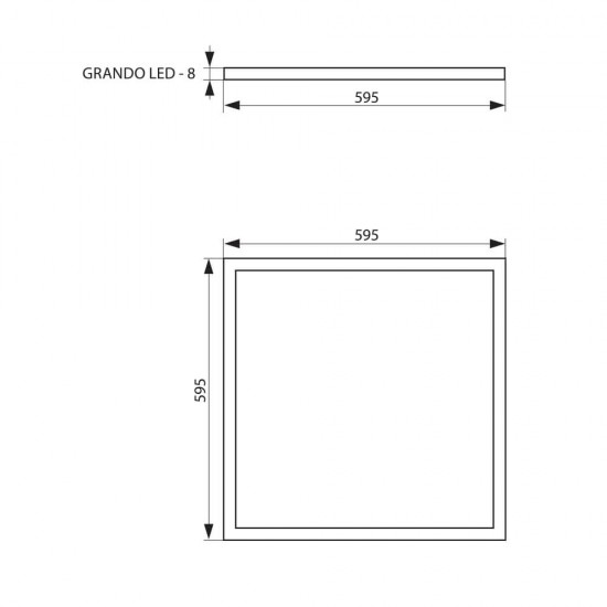Led панел grando led 40w wh/w-6400k