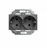Контакт двоен механизъм Karre Plus - тъмно сив