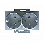 Контакт двоен механизъм Karre Plus - светло сив