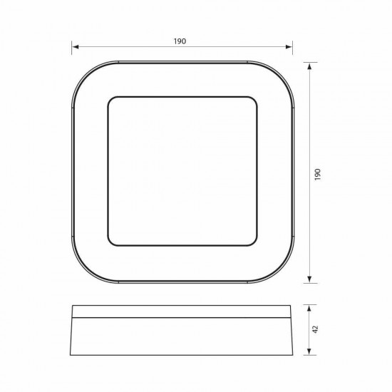 LED плафон DOLCER/SQ LED 15W BK C 4000K IP65 LED плафон DOLCER/SQ LED 15W BK C 4000K IP65