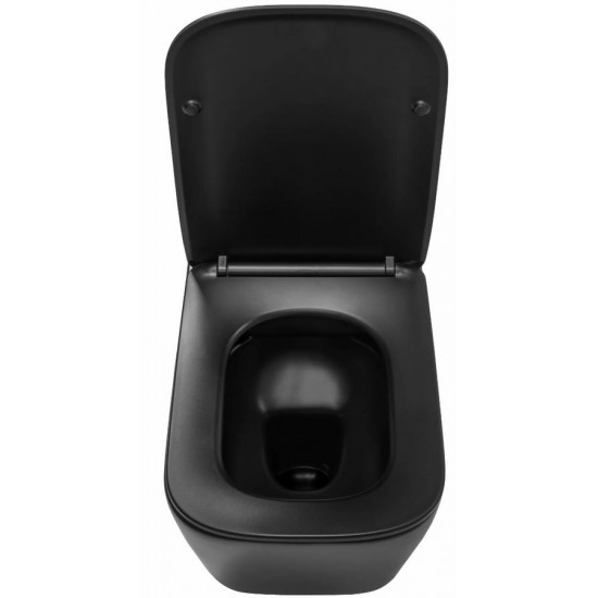 WC комплект за вграждане GEBERIT RIMLESS ЧЕРЕН МАТ