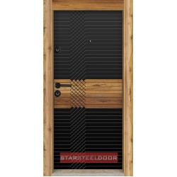 Блиндирана врата StarLife L-444 Черен-Сарухан Блиндирана врата StarLife L-444 Черен-Сарухан