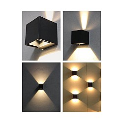 Фасадно осветително тяло STARK LED 2 X 3W SQ  черен 4000K IP54