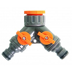 Разклонител 2 изхода със стоп 1/2"-3/4" TG Разклонител 2 изхода със стоп 1/2"-3/4" TG