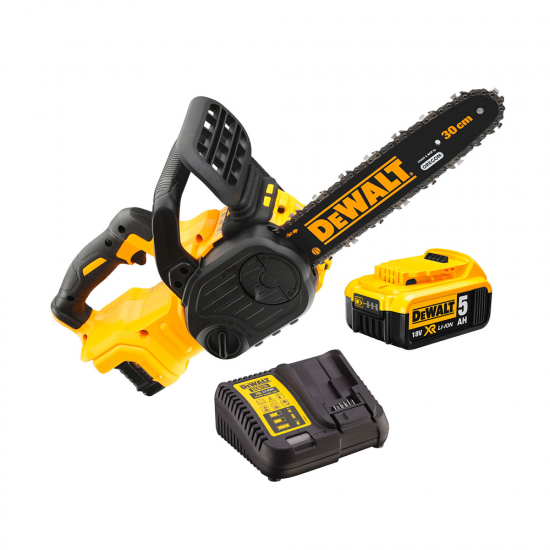 Резачка за дърва акумулаторна DeWALT DCM565P1 с батерия 5 ah и зарядно