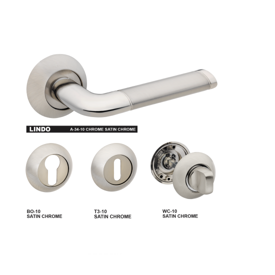 Дръжка за врата Bussare Lindo A-34-10 Chrome-satin chrome Дръжка за врата Bussare Lindo A-34-10 Chrome-satin chrome