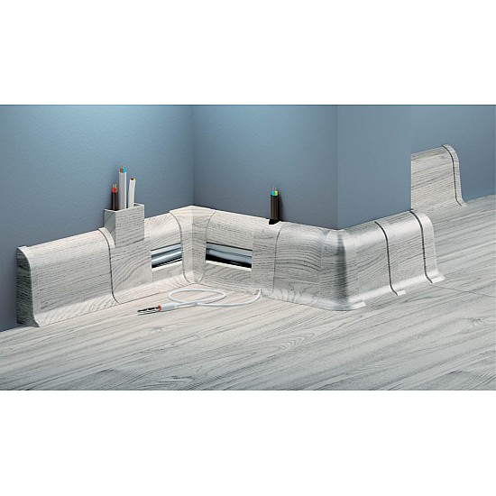 PVC подов перваз LM55 с каб. канал  Cezar Premium- 245, 2.5м. (Первази и елементи) (4.69) by www.avetisyan.bg